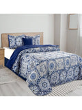 LUX Décor Reversible 5pc Comforter Set, Printed Bedding Set, Microfiber Bed in a Bag, Includes 1 Comforter, 2 Pillow Shams