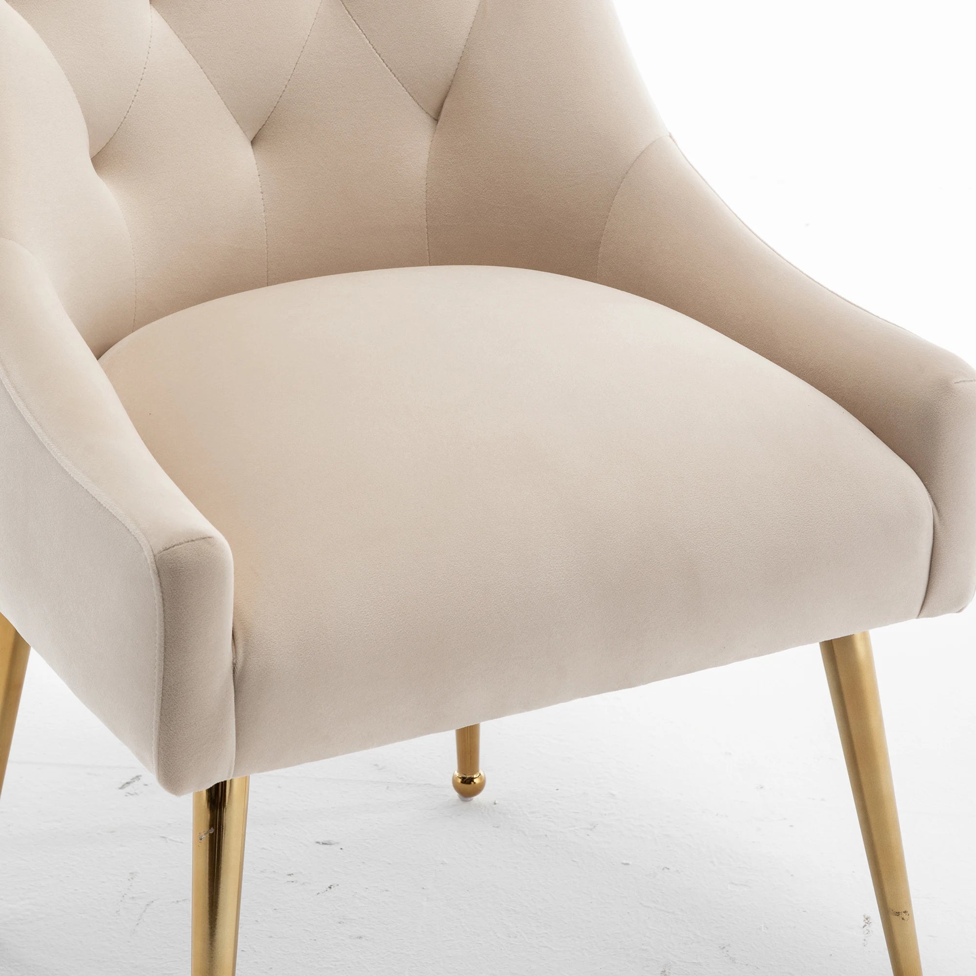 SEYNAR Modern Dining Chairs Set of 2, Upholstered Accent Chair Tufted Back Armless Chair with Back Pull