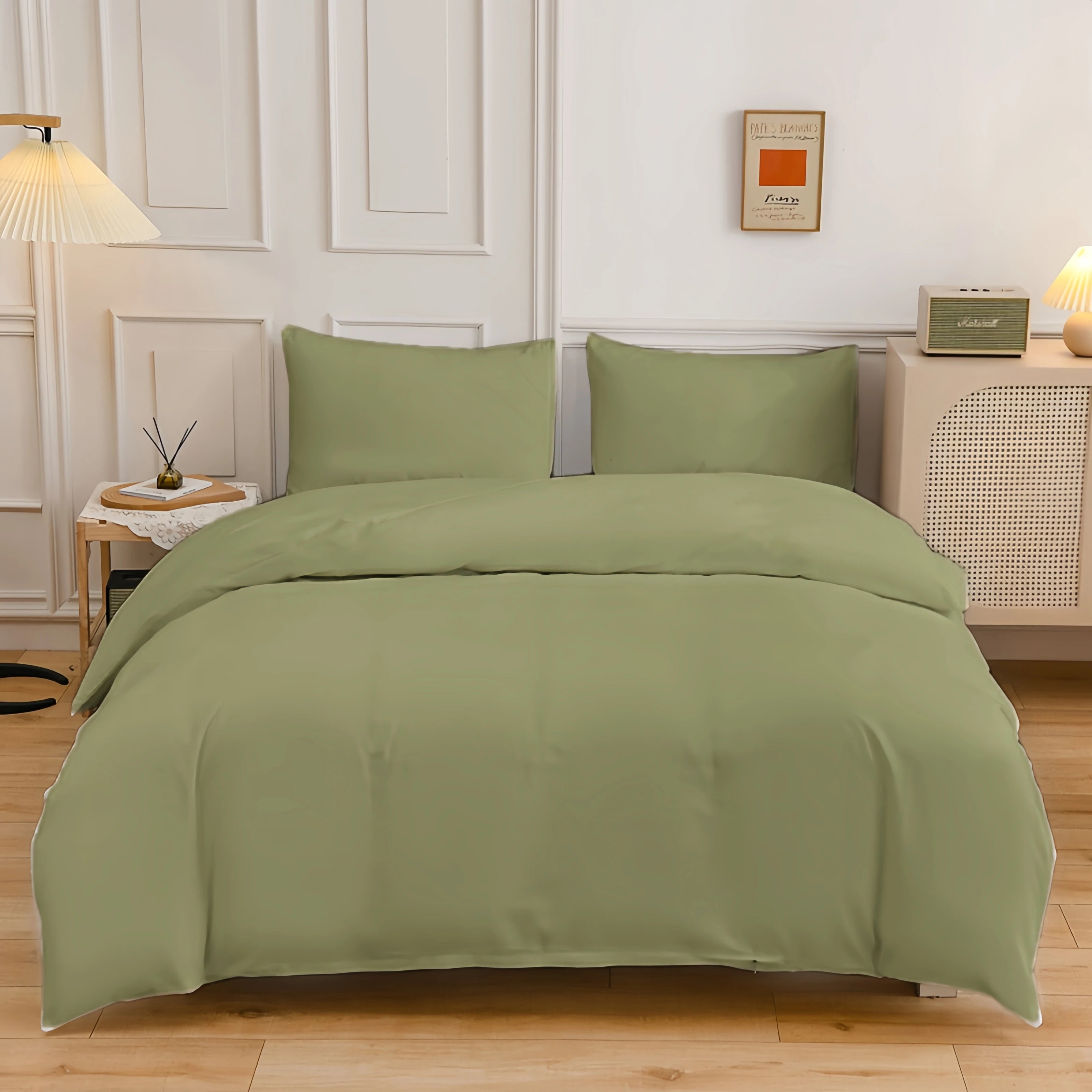 Kuup Queen Size Matte Duvet Cover Skin-Friendly Colored Bedding Set with Flower Branch Design High-Quality Quilt Cover