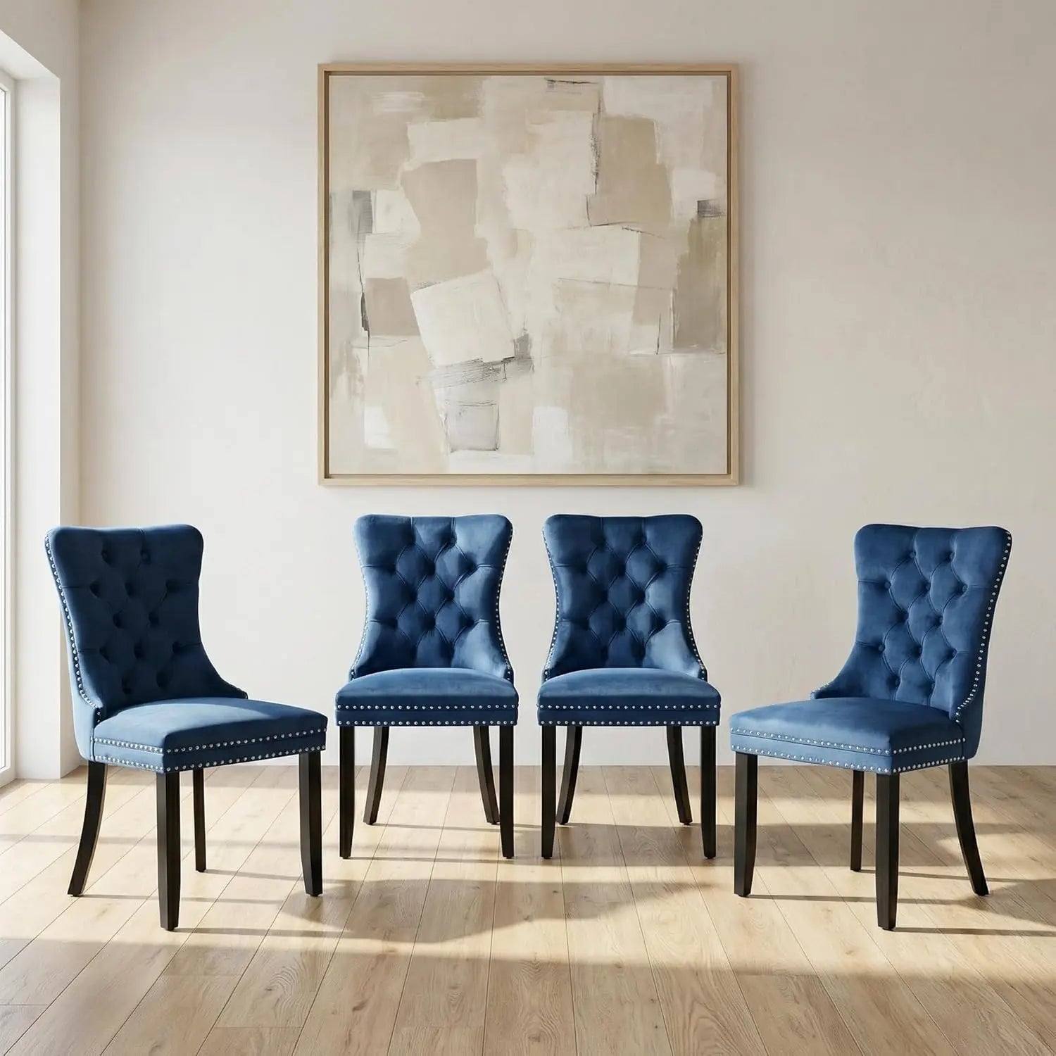 Modern Tufted Upholstered Dining Chairs Set of 4, Olive Green Velvet Dining Room Chair with Metal Legs, Sillas de, Customized
