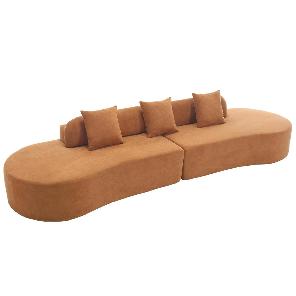 130" Modular Sectional Sofa, Modern Curved Terrycloth Cloud Couch Sectional, Oversized Sectional Sofa with 3, Customized