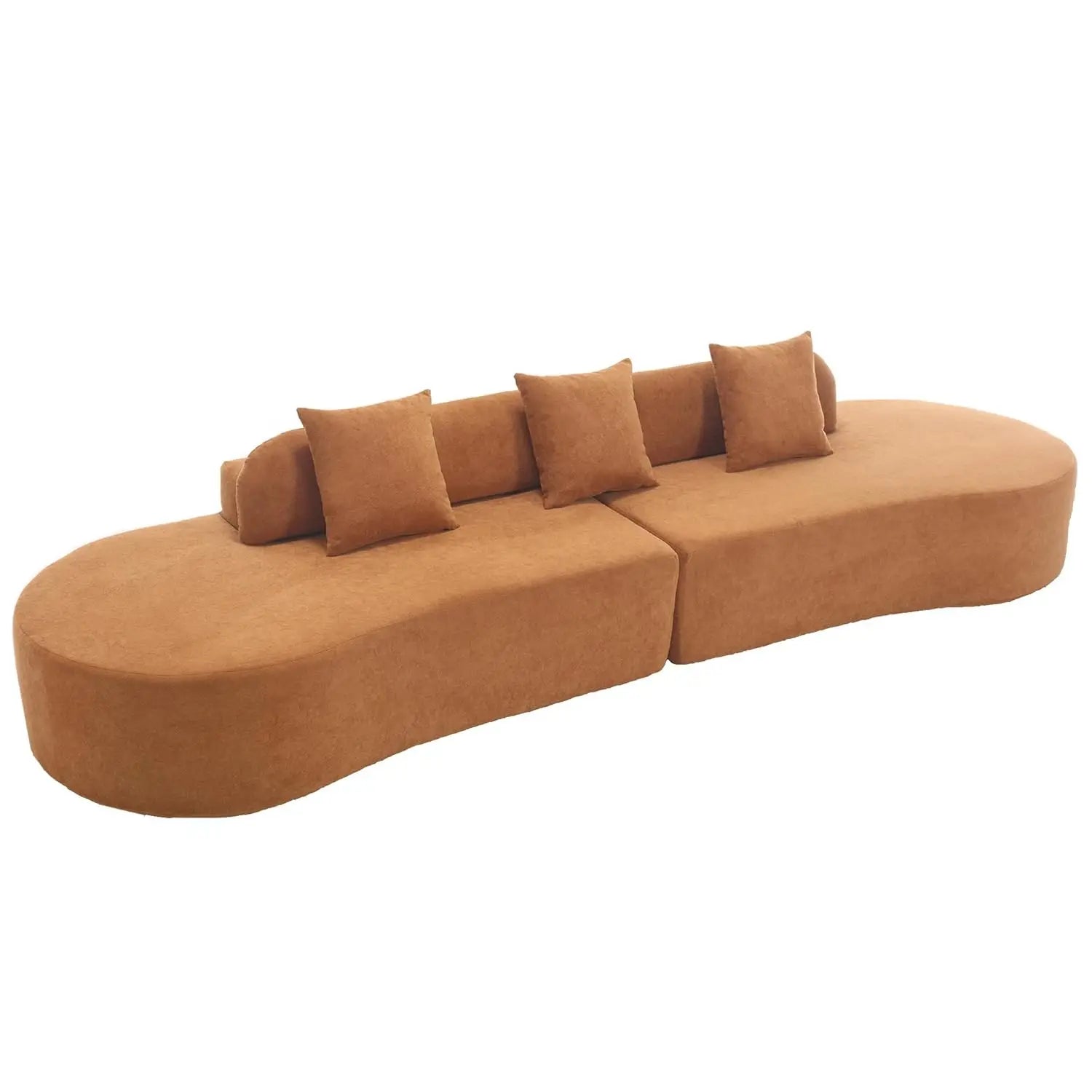 130" Modular Sectional Sofa, Modern Curved Terrycloth Cloud Couch Sectional, Oversized Sectional Sofa with 3, Customized