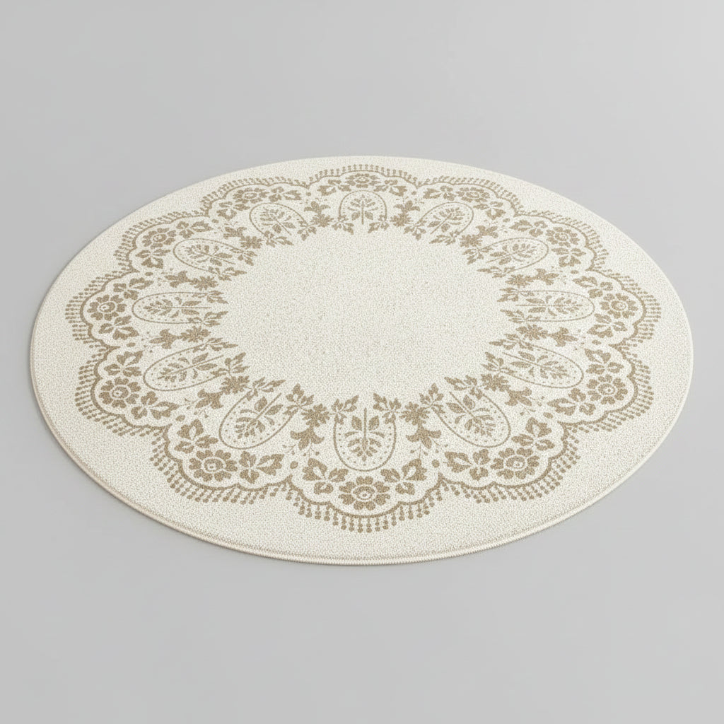 European Style Plush Round Carpet Washable