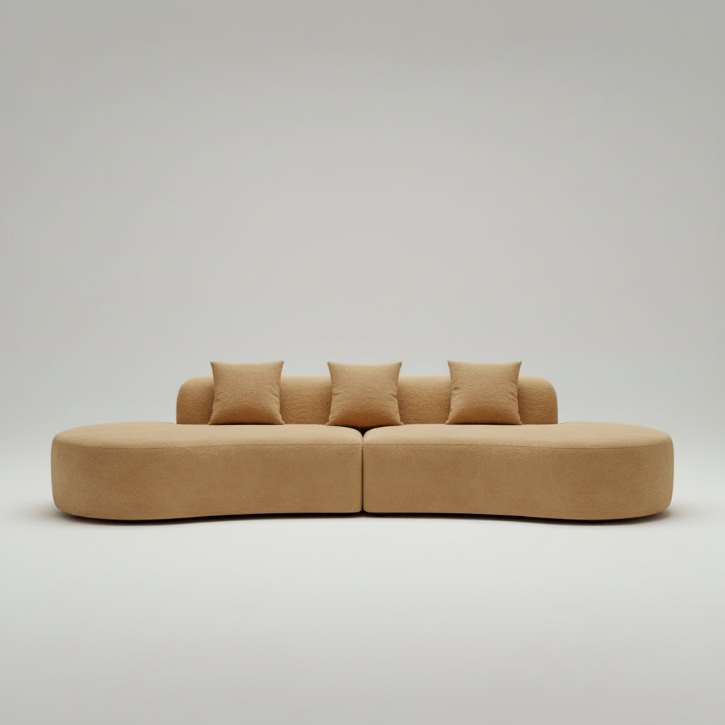 Curved Terrycloth Cloud Sectional
