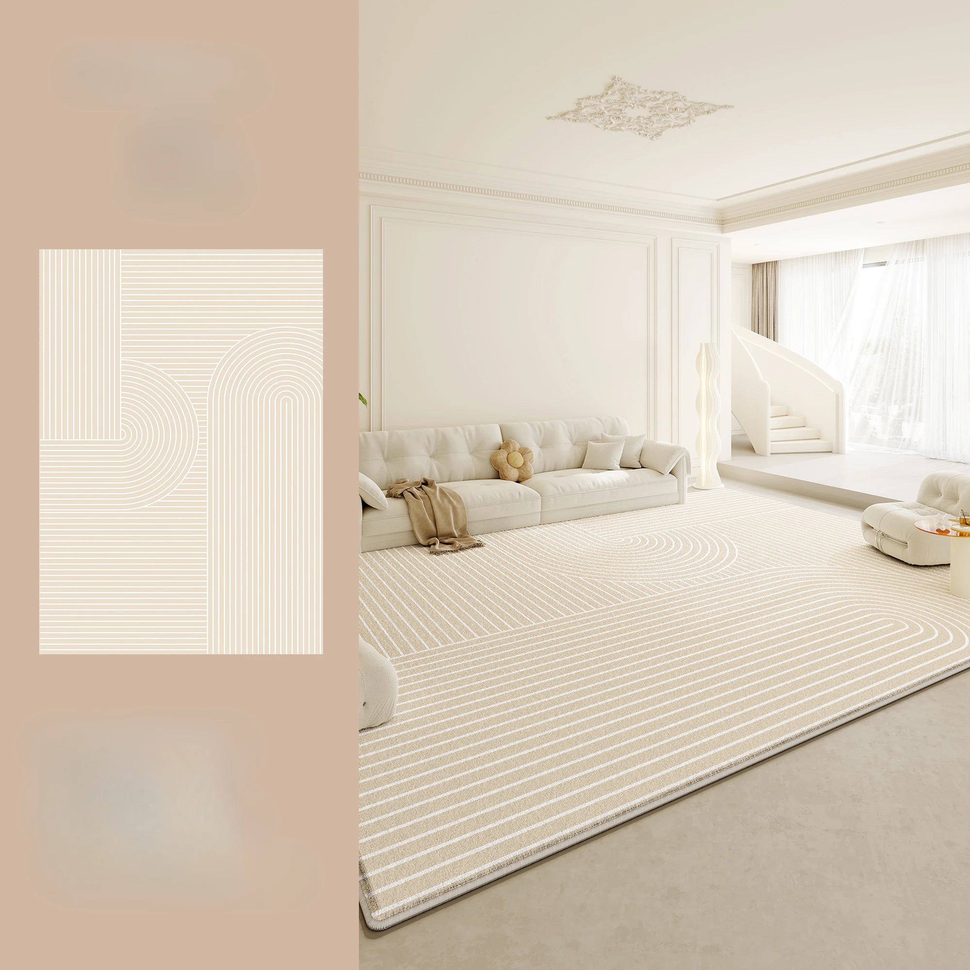 Cream Fluffy Soft Rug Thick Anti-slip