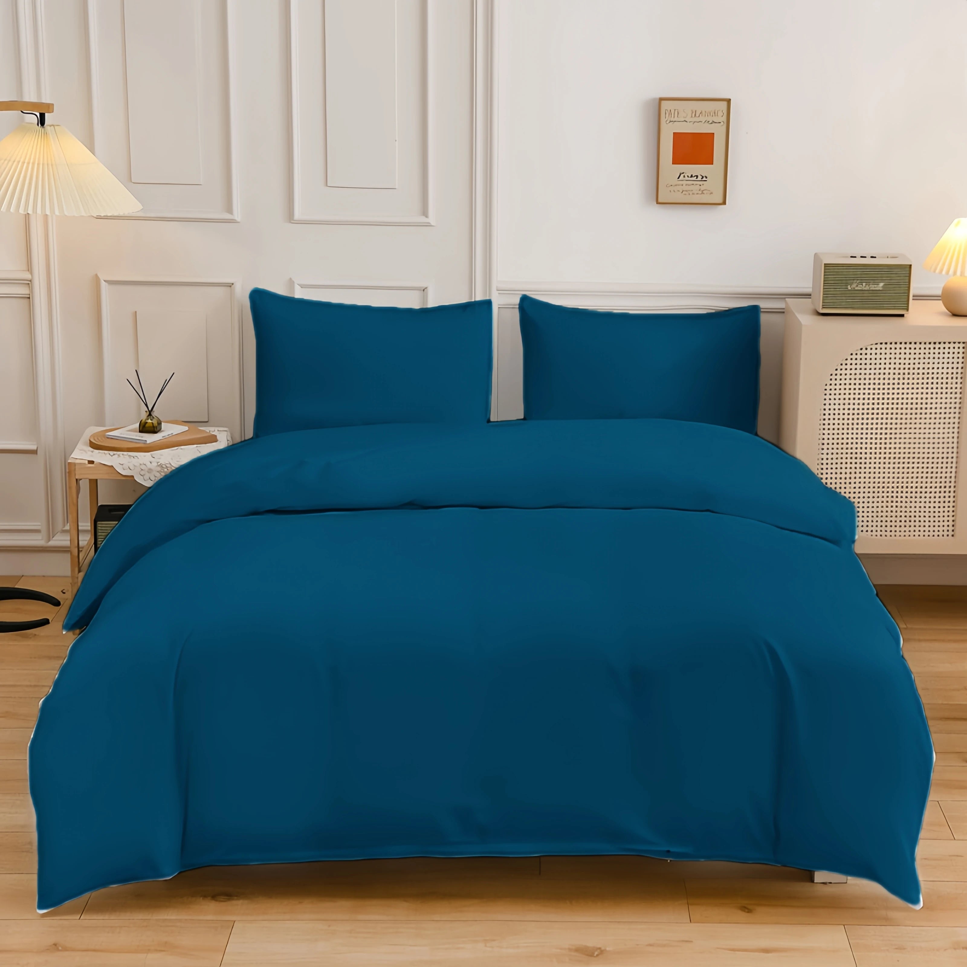 Kuup Queen Size Matte Duvet Cover Skin-Friendly Colored Bedding Set with Flower Branch Design High-Quality Quilt Cover