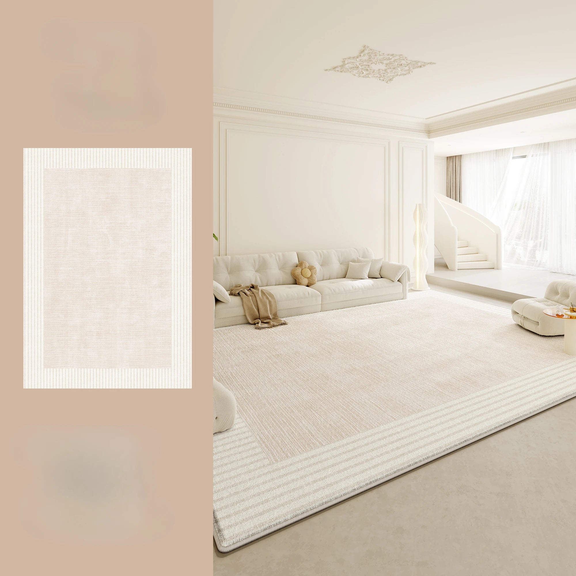 Cream Fluffy Soft Rug Thick Anti-slip