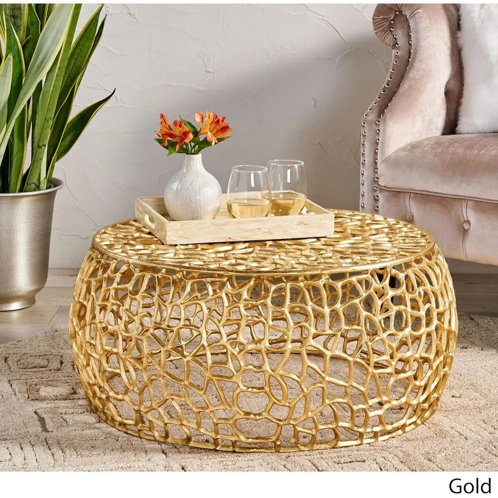 Gold 310321 Coffee Table, 27.5 Square, 12.5 Tall by Great Deal Furniture