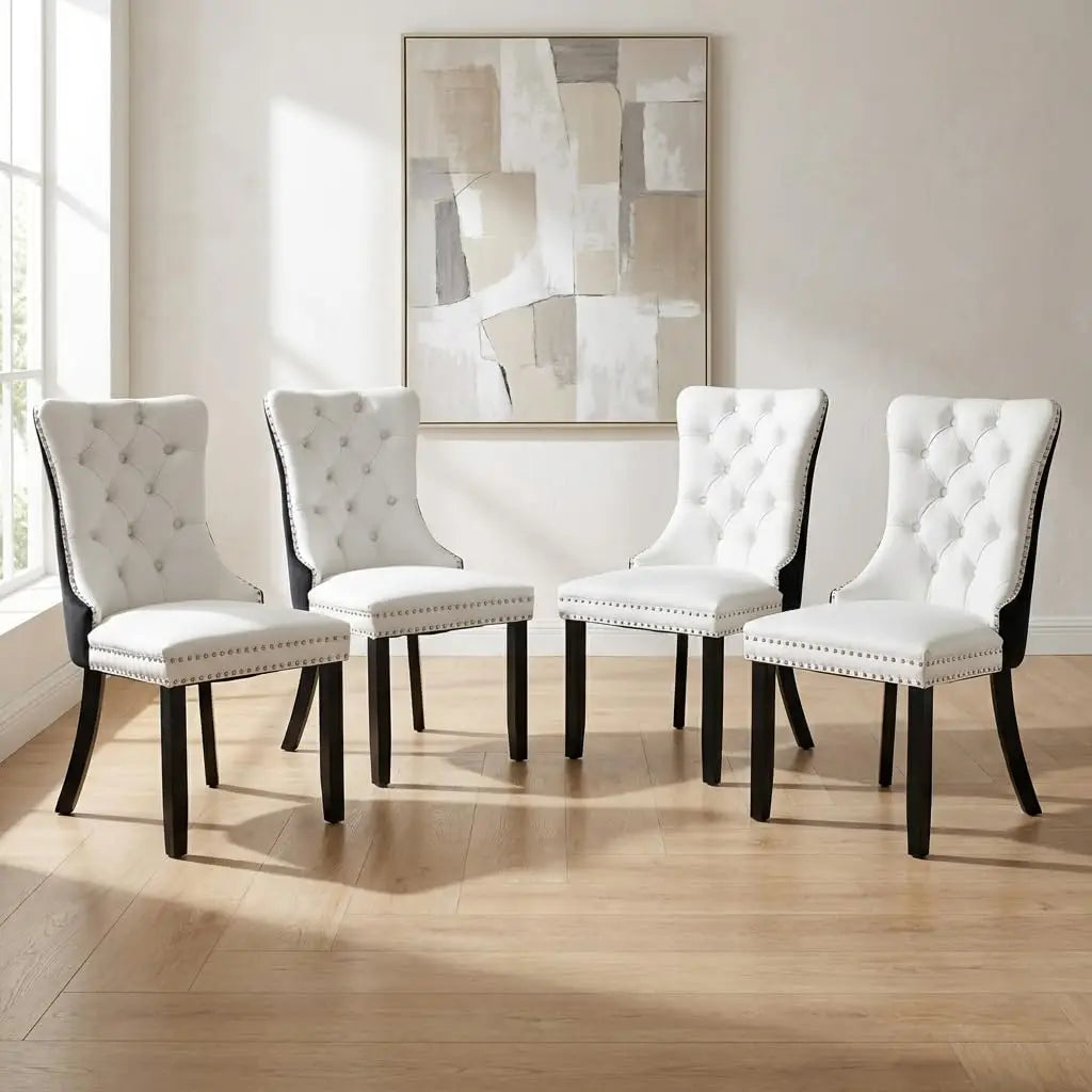 Modern Tufted Upholstered Dining Chairs Set of 4, Wine Red Velvet Dining Room Chair with Metal Legs, Sillas de, Customized