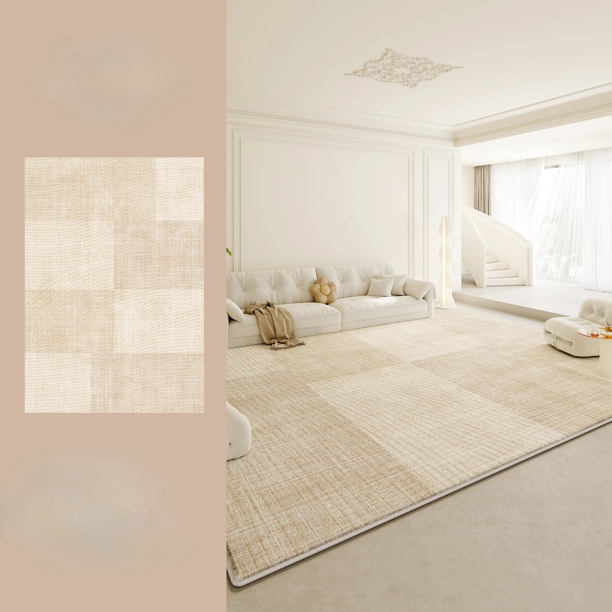 Cream Fluffy Soft Rug Thick Anti-slip
