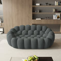Sdorens 78'' Modern Curved Boneless Sofa Comfy 3D Knitted Fabric Loveseat Couch Football-Shaped Lazy Floor Sofas for Living Room