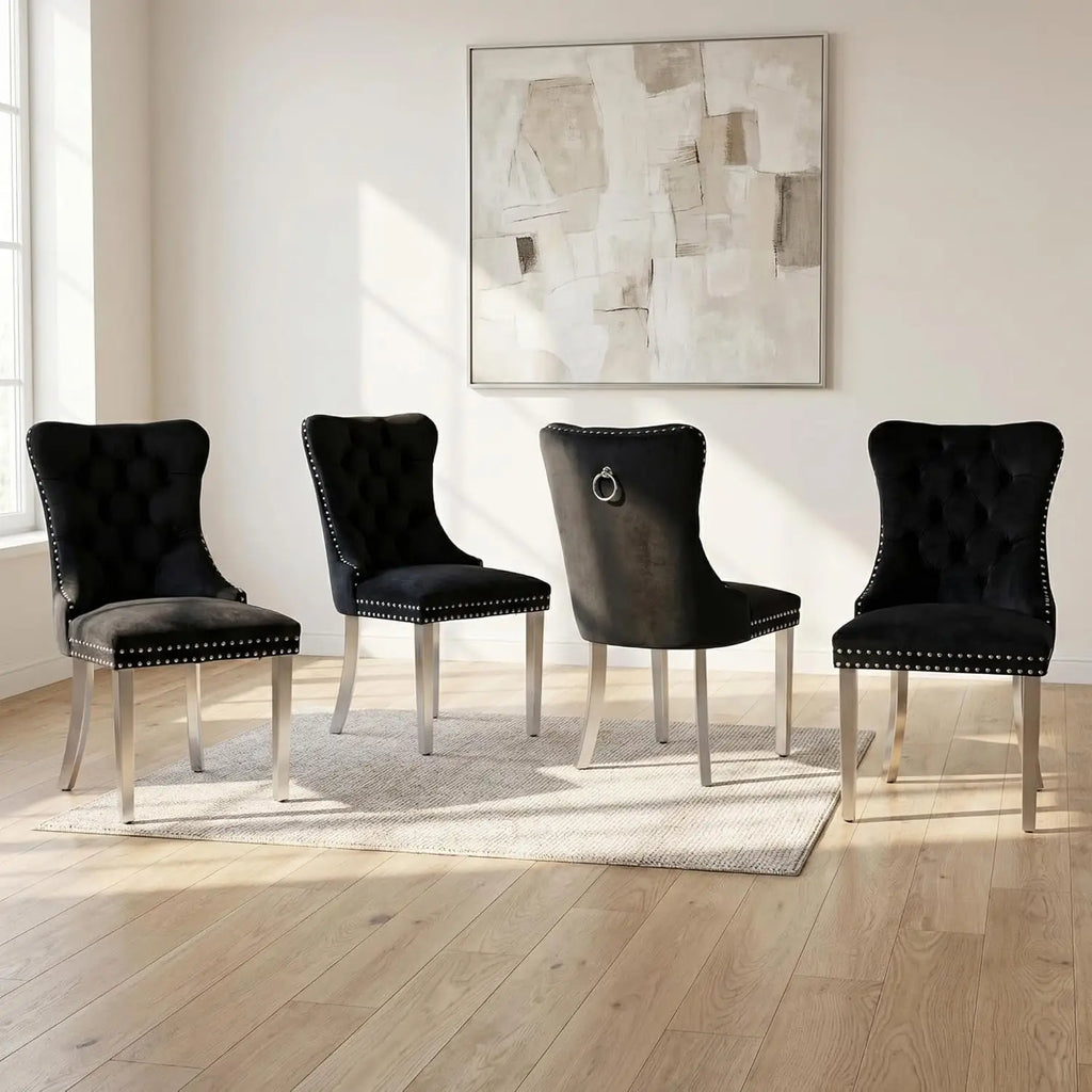 Black Tufted Dining Chairs - Customize