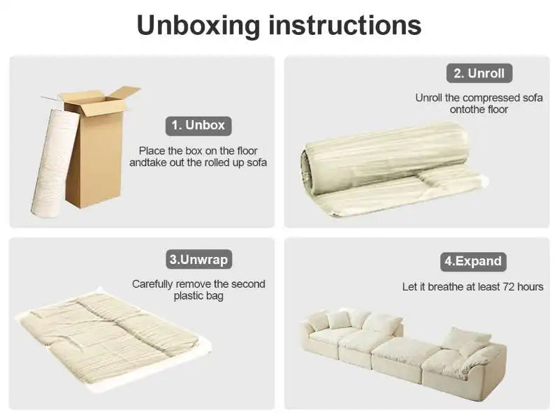 109" Modern Cloud L-Shaped 3-Seater Oversized Deep Seat Chenille Fabric Sofa White Modular Sectional with Ottoman