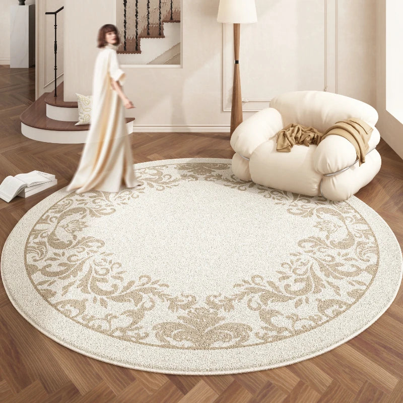 European Style Plush Round Carpet Washable