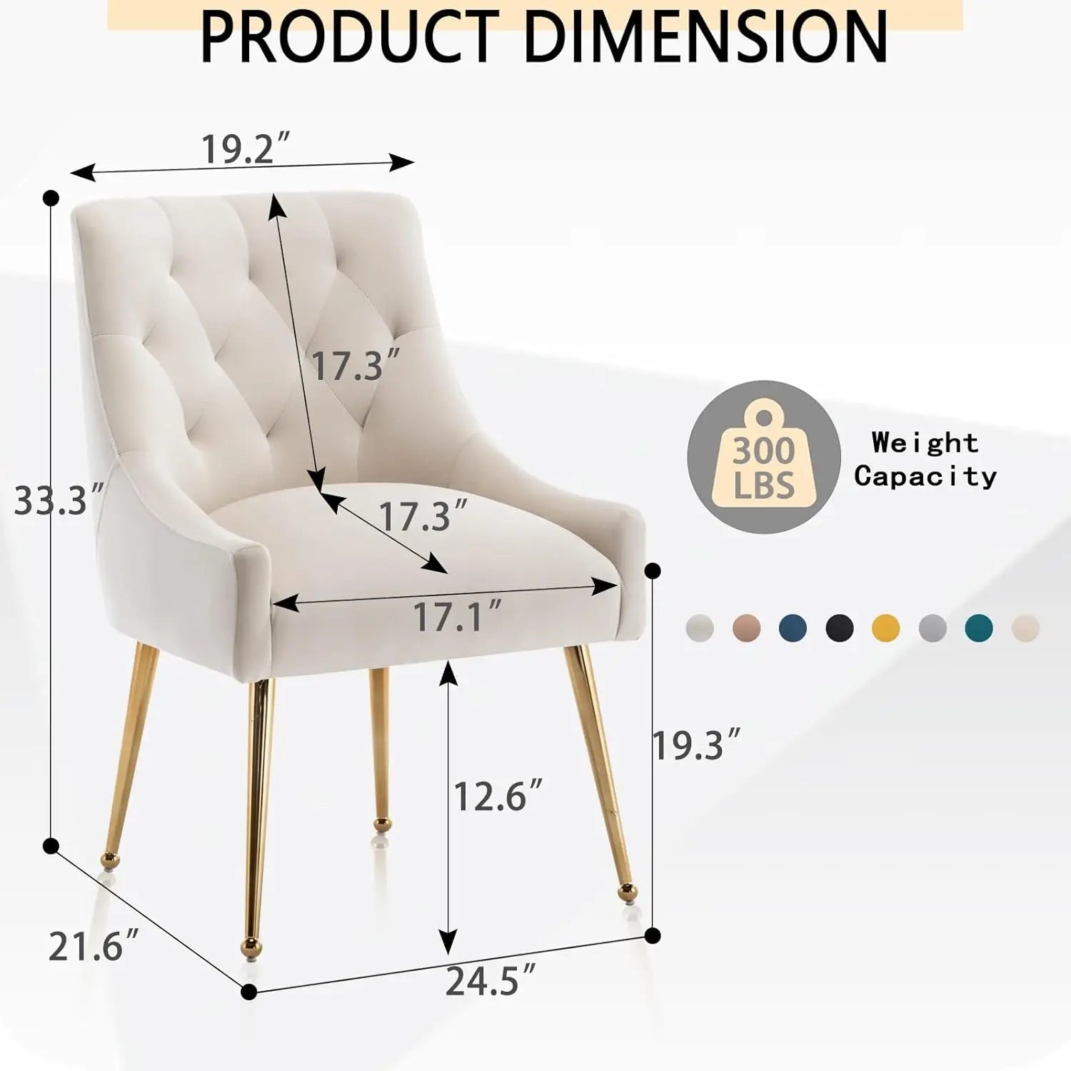 Elegant Tufted Accent Chairs for Reception, Living, Customized Dining Chair Set of 2,Modern Velvet Dining Chairs with Gold Legs