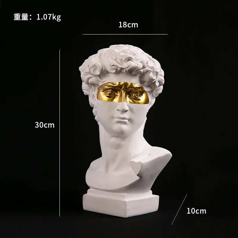 European Decoration David Head Resin Statues