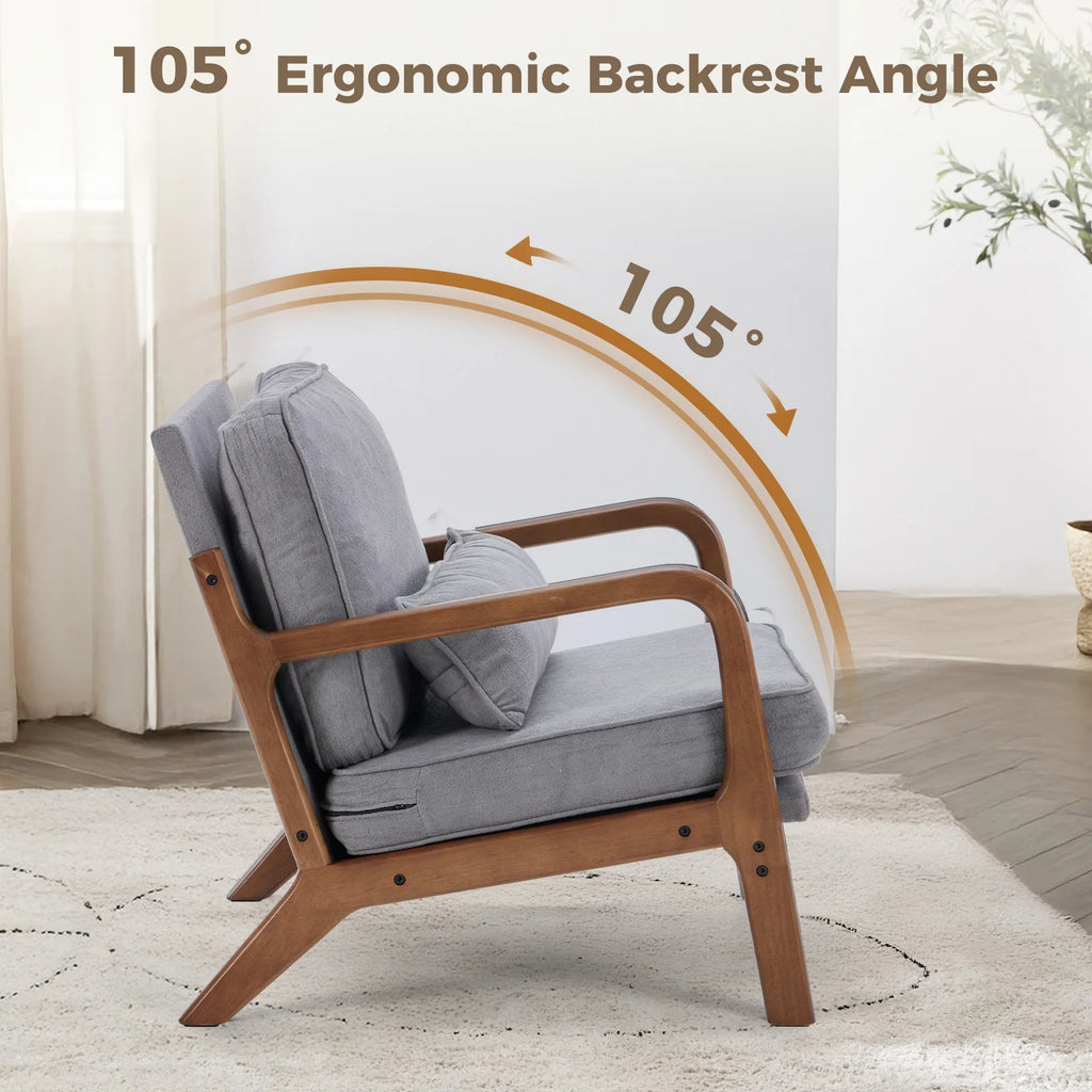 Solid Wooden Frame Accent Chair