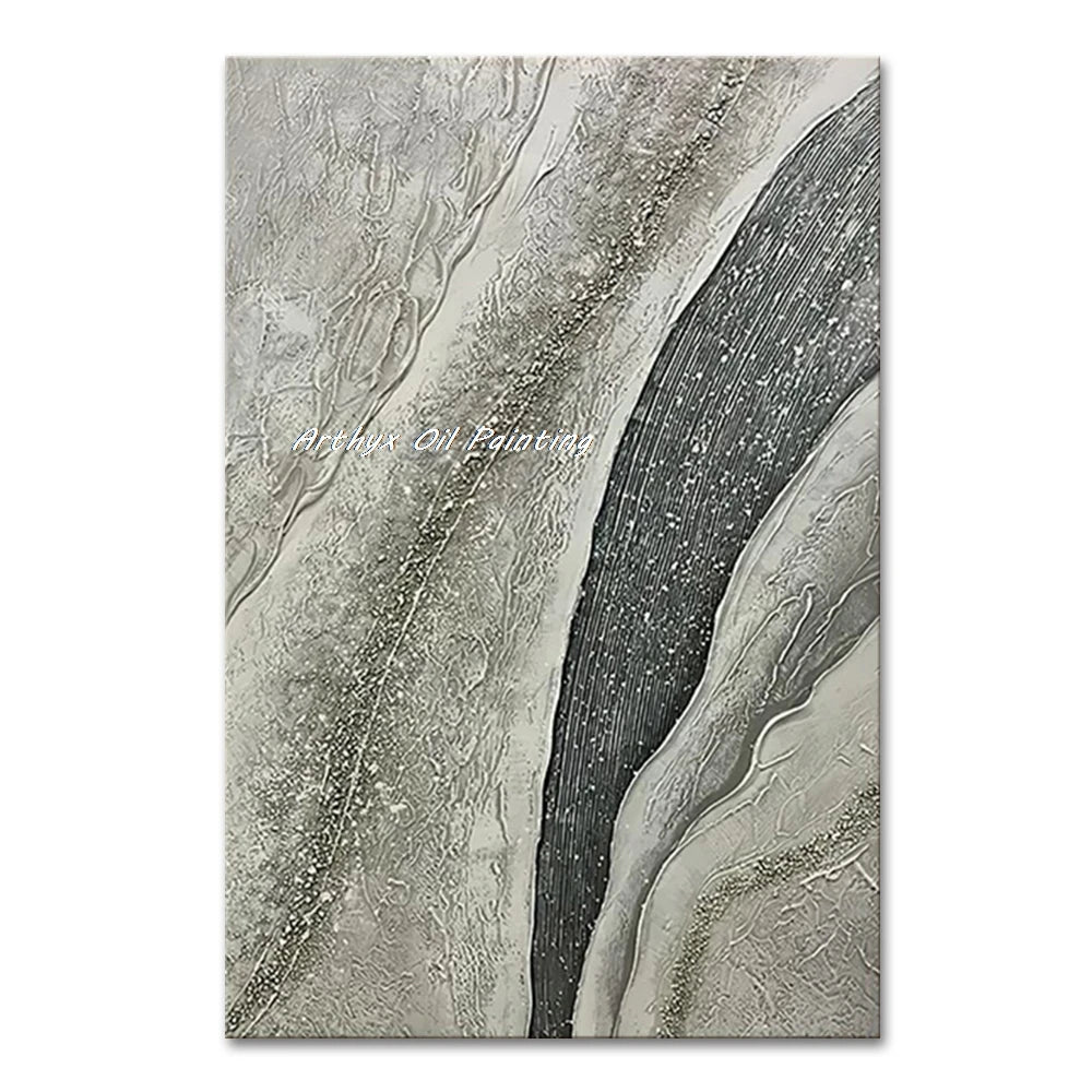 Canvas Art Beige Hand Painted Abstract