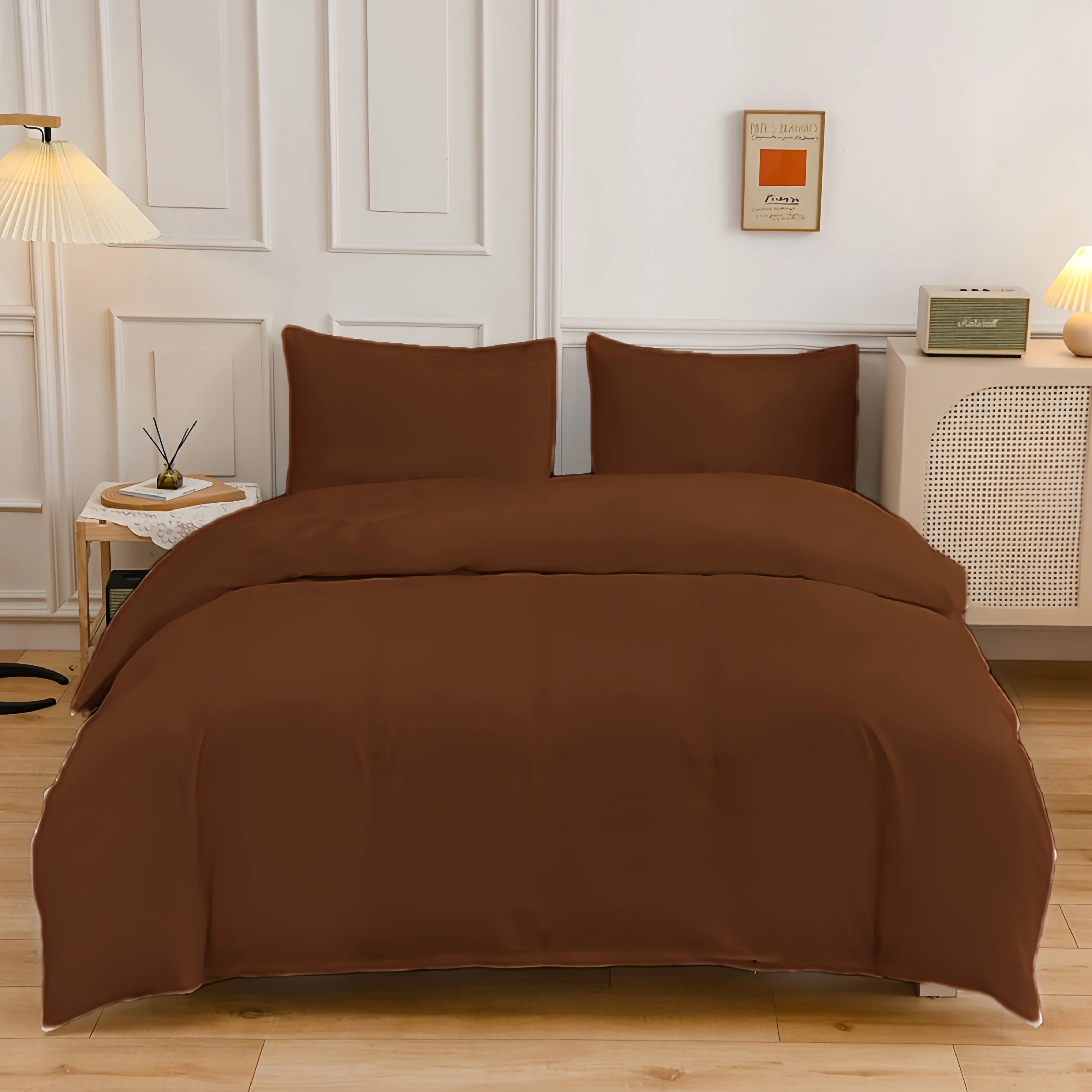 Kuup Queen Size Matte Duvet Cover Skin-Friendly Colored Bedding Set with Flower Branch Design High-Quality Quilt Cover