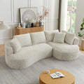 Curved Cloud Sectional Couch with Left L-Shape Chaise, Modular Boneless Sofa with Deep Seat, Upholstered Fluffy, Customized