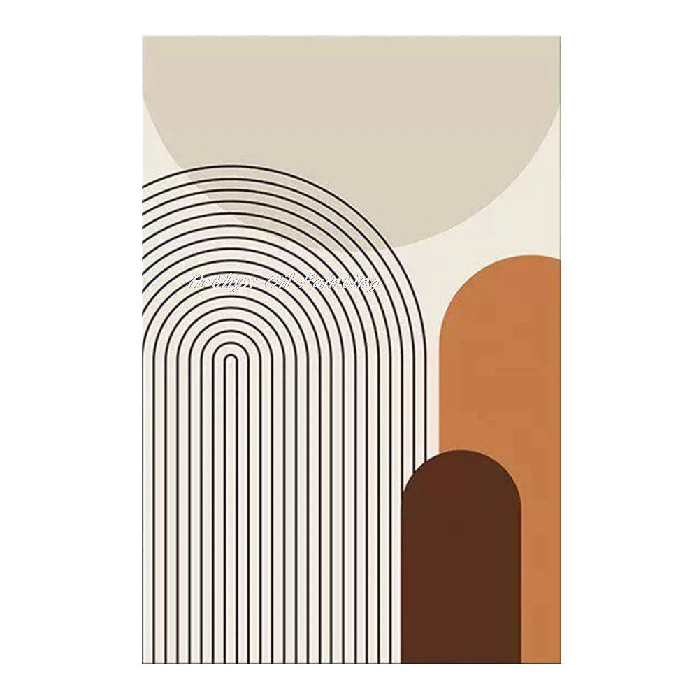 Canvas Art Beige Hand Painted Abstract