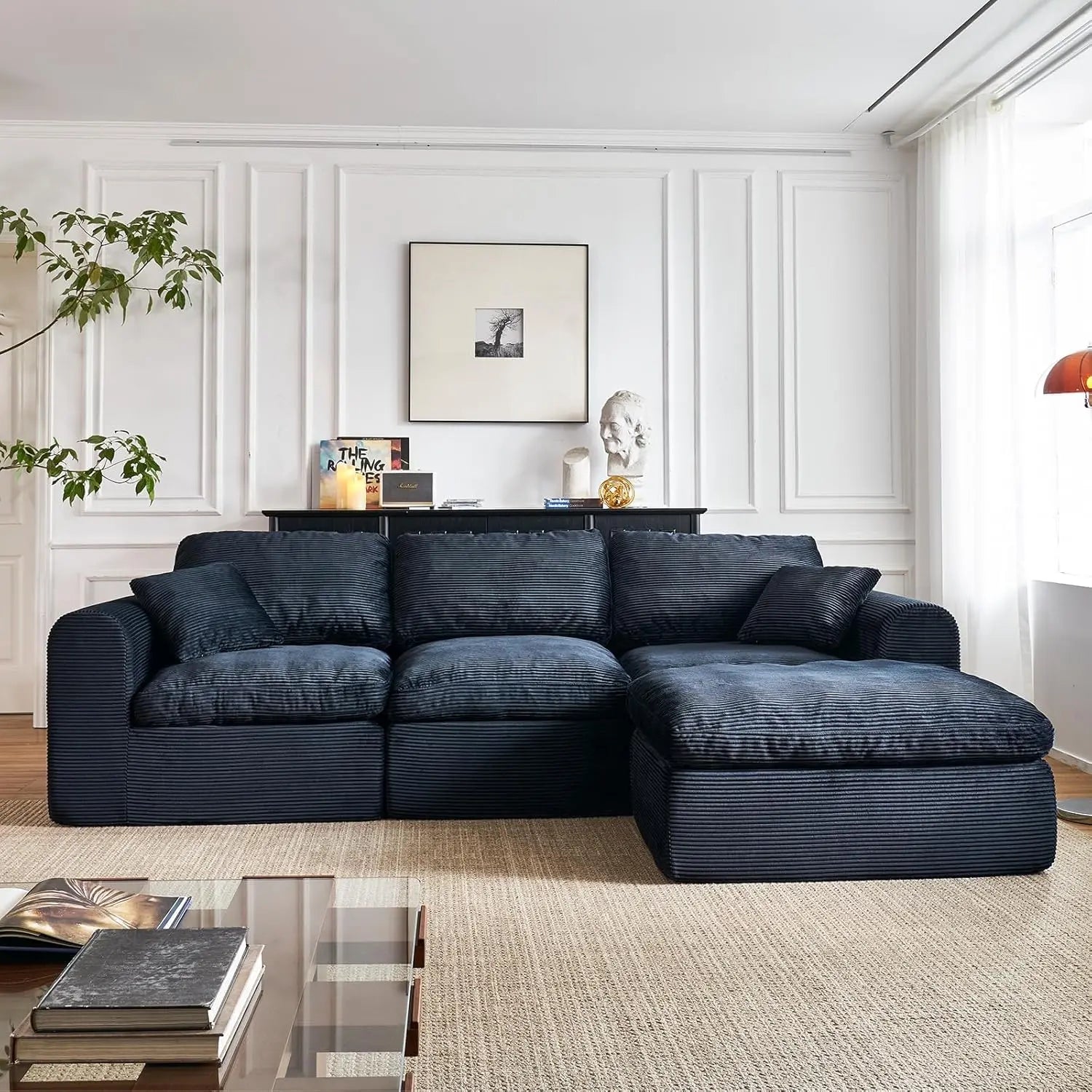 L-Shape Modular Sofa with Ottoman