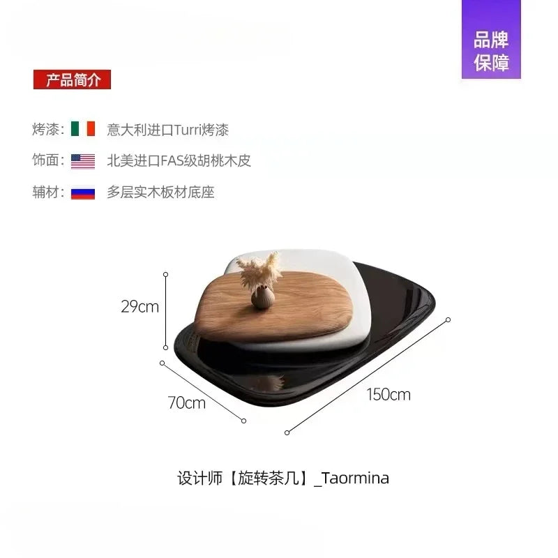 Rotating Coffee Table, Villa Italian Minimalist Italian Designer Creative Floating Tea Table for Large Apartments, High Quality