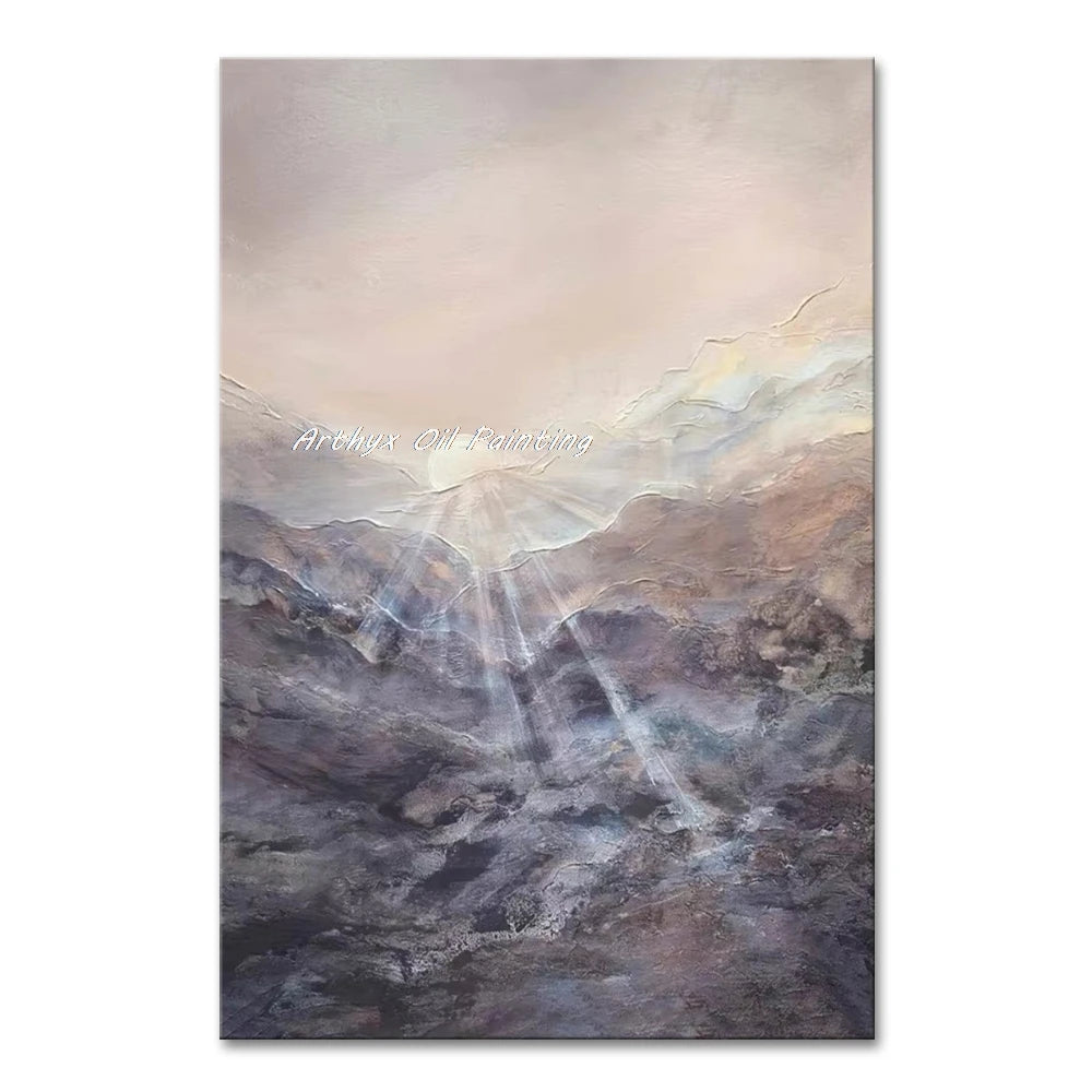 Canvas Art Beige Hand Painted Abstract
