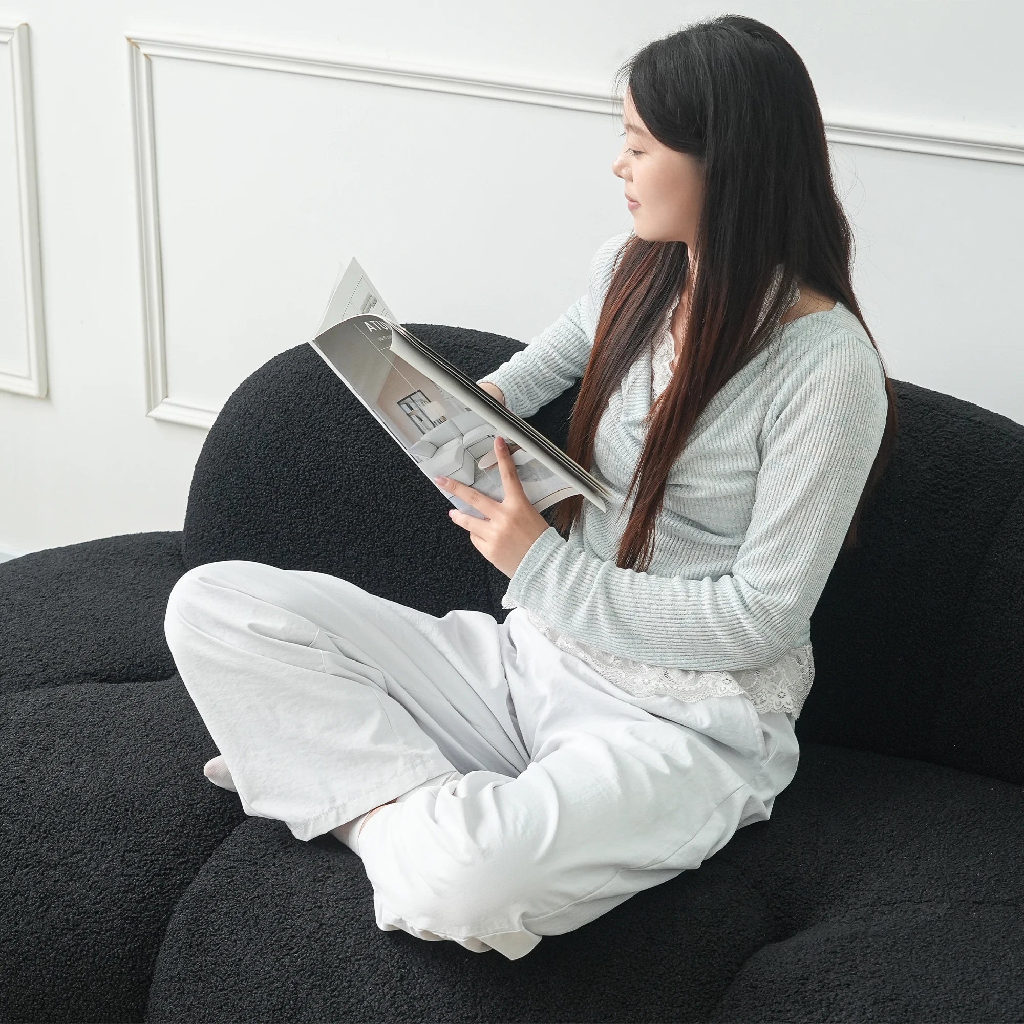 Sdorens Modern Cloud Shaped Couches for Living Room Comfy Upholstered Cloud Shaped Leisure Sofa Couch for Bedroom Apartment