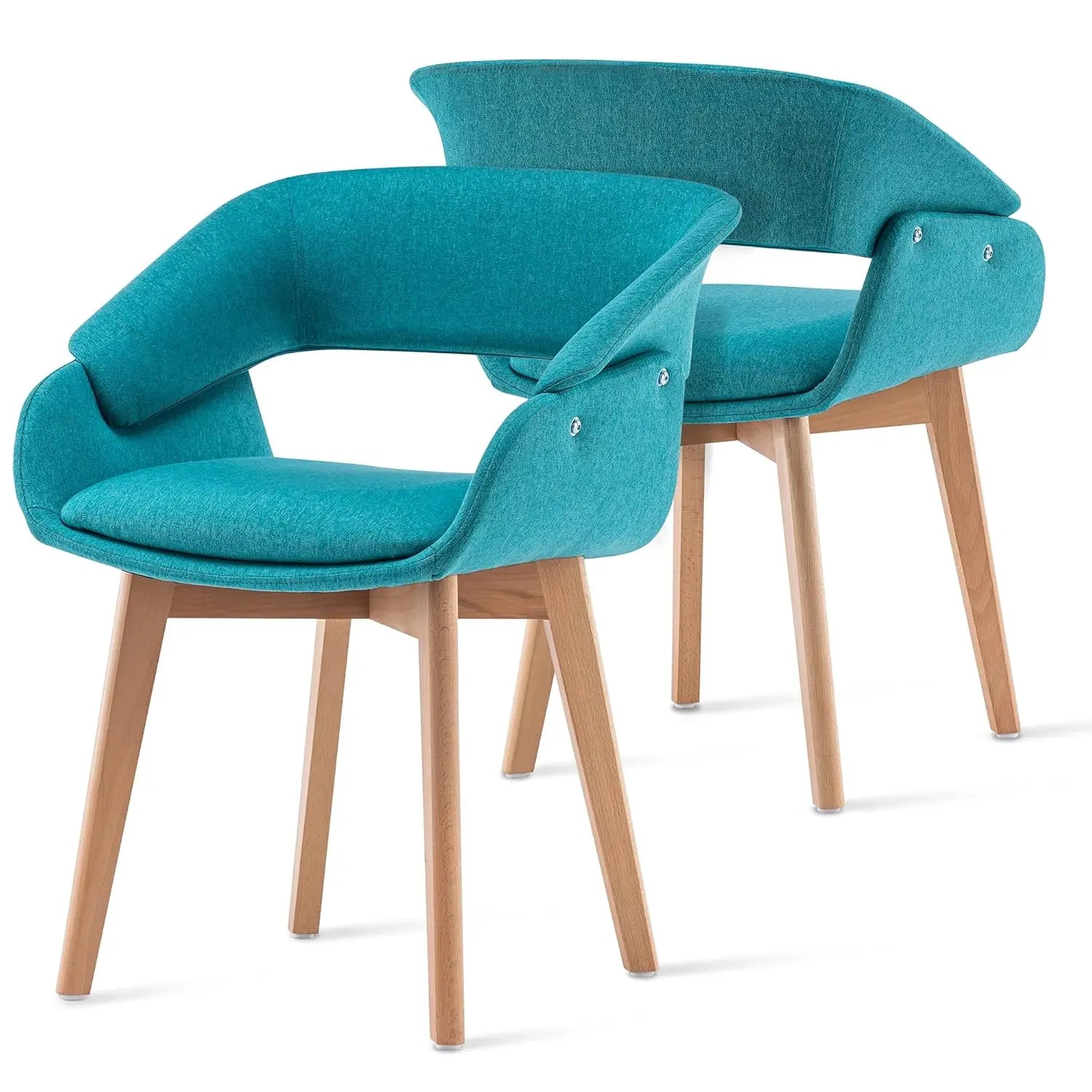 Dining Chairs Set of 2, Modern Upholstered Kitchen Chairs with Fabric Cushion and Solid Wood Legs for Dining Room, Customized