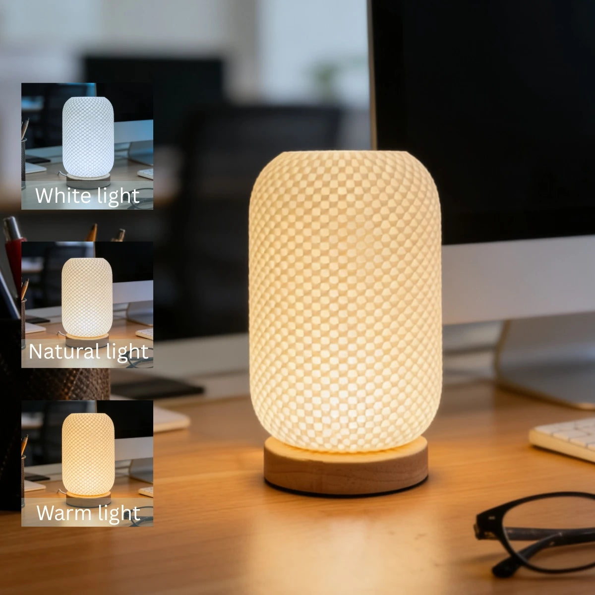 Modern creative 3D printed desk lamp, USB dimmable night light, perfect for bedroom, living room, dormitory decoration and light
