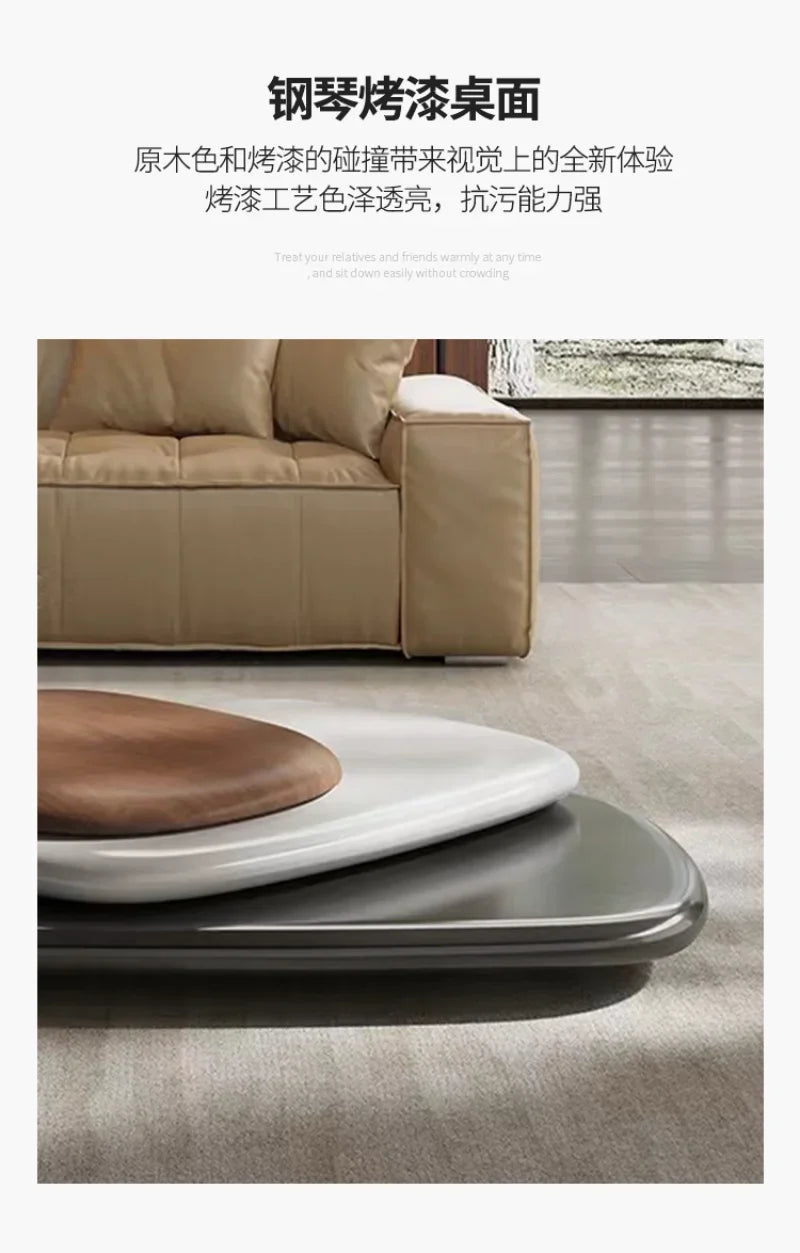 Rotating Coffee Table, Villa Italian Minimalist Italian Designer Creative Floating Tea Table for Large Apartments, High Quality