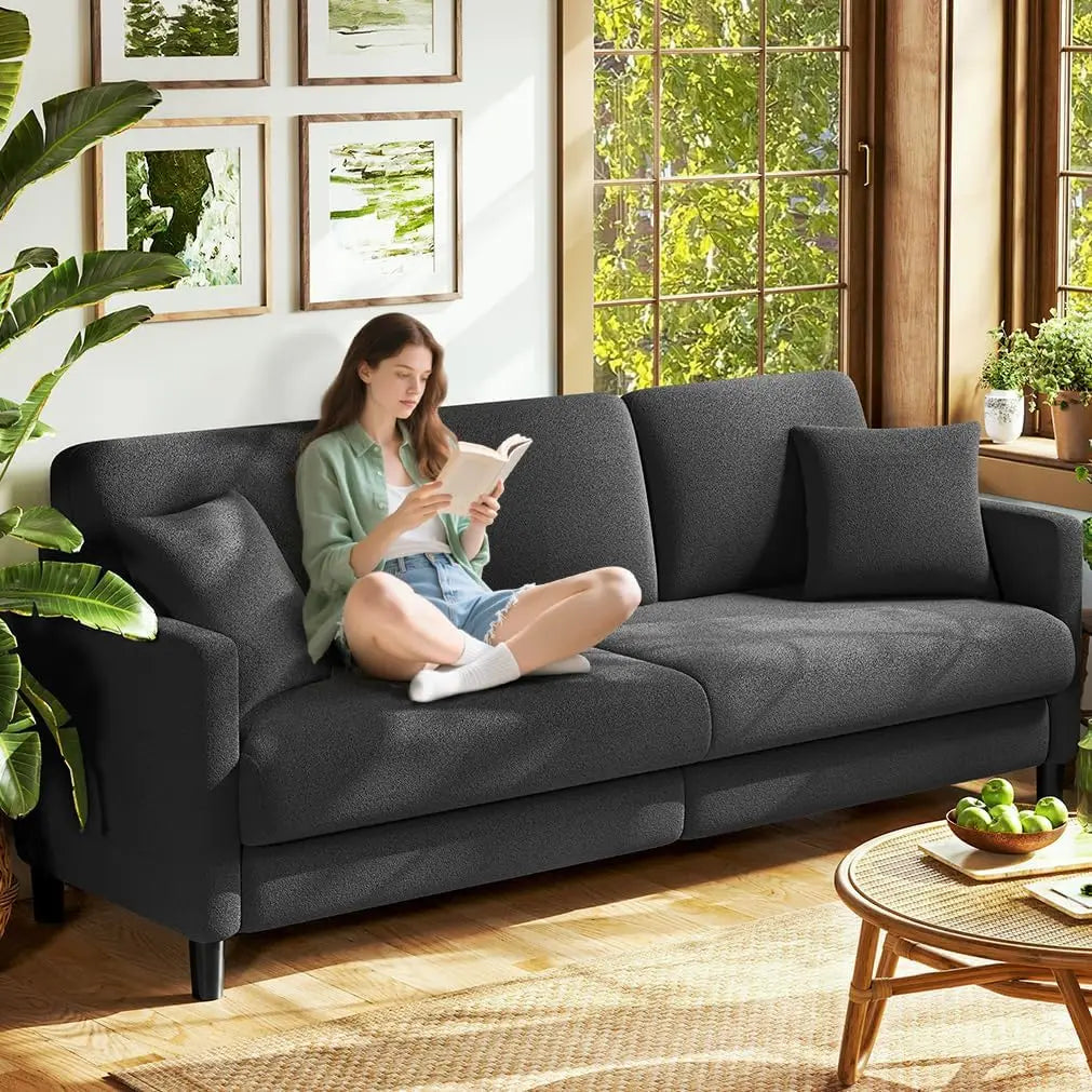 83" Couches for Living Room, Comfy Sofas for Living Room, Teddy Sofa Couch, Tool-Free Setup Loveseat Sofa, Customized
