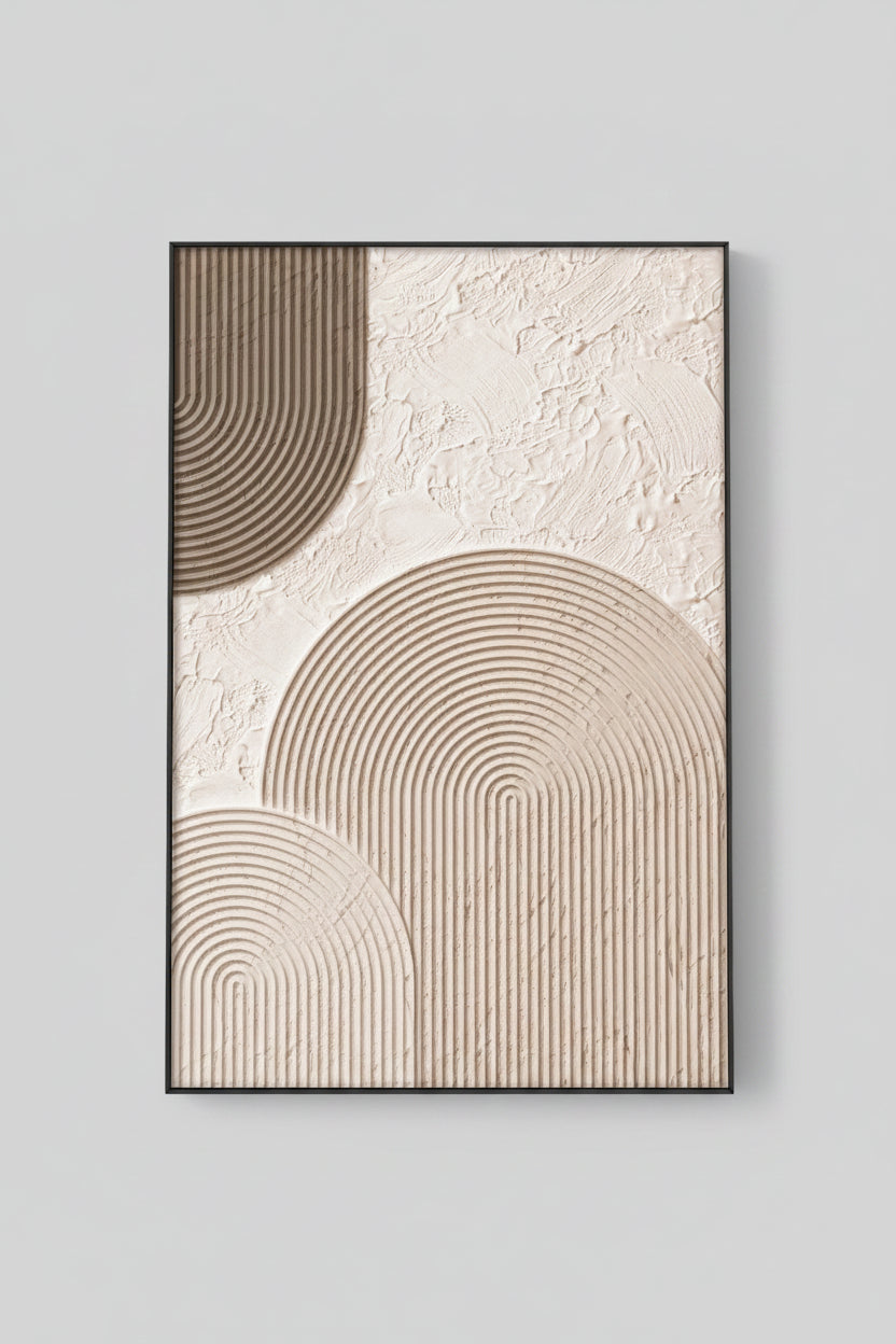 Canvas Art Beige Hand Painted Abstract