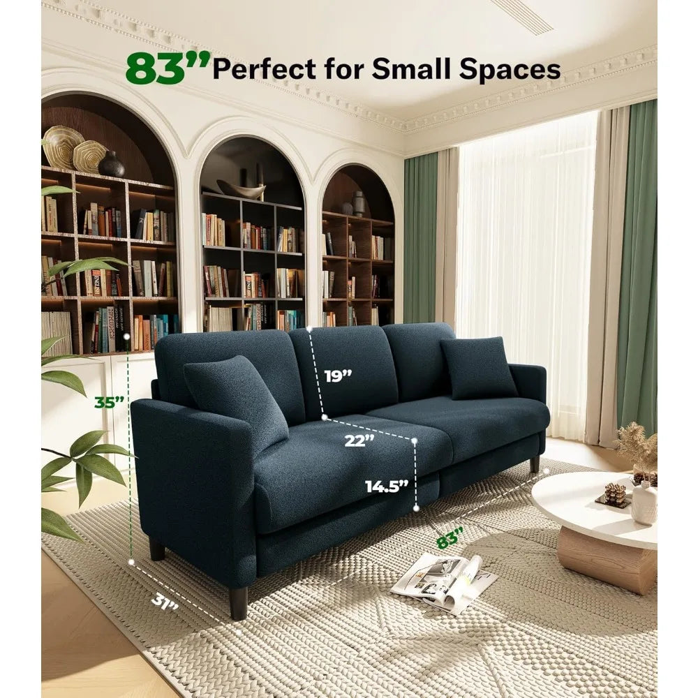 83" Couches for Living Room, Comfy Sofas for Living Room, Teddy Sofa Couch, Tool-Free Setup Loveseat Sofa, Customized