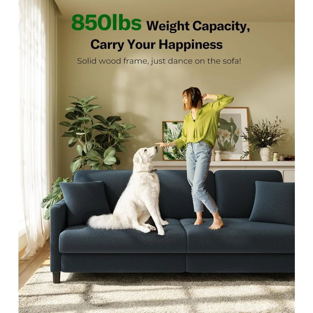 83" Couches for Living Room, Comfy Sofas for Living Room, Teddy Sofa Couch, Tool-Free Setup Loveseat Sofa, Customized