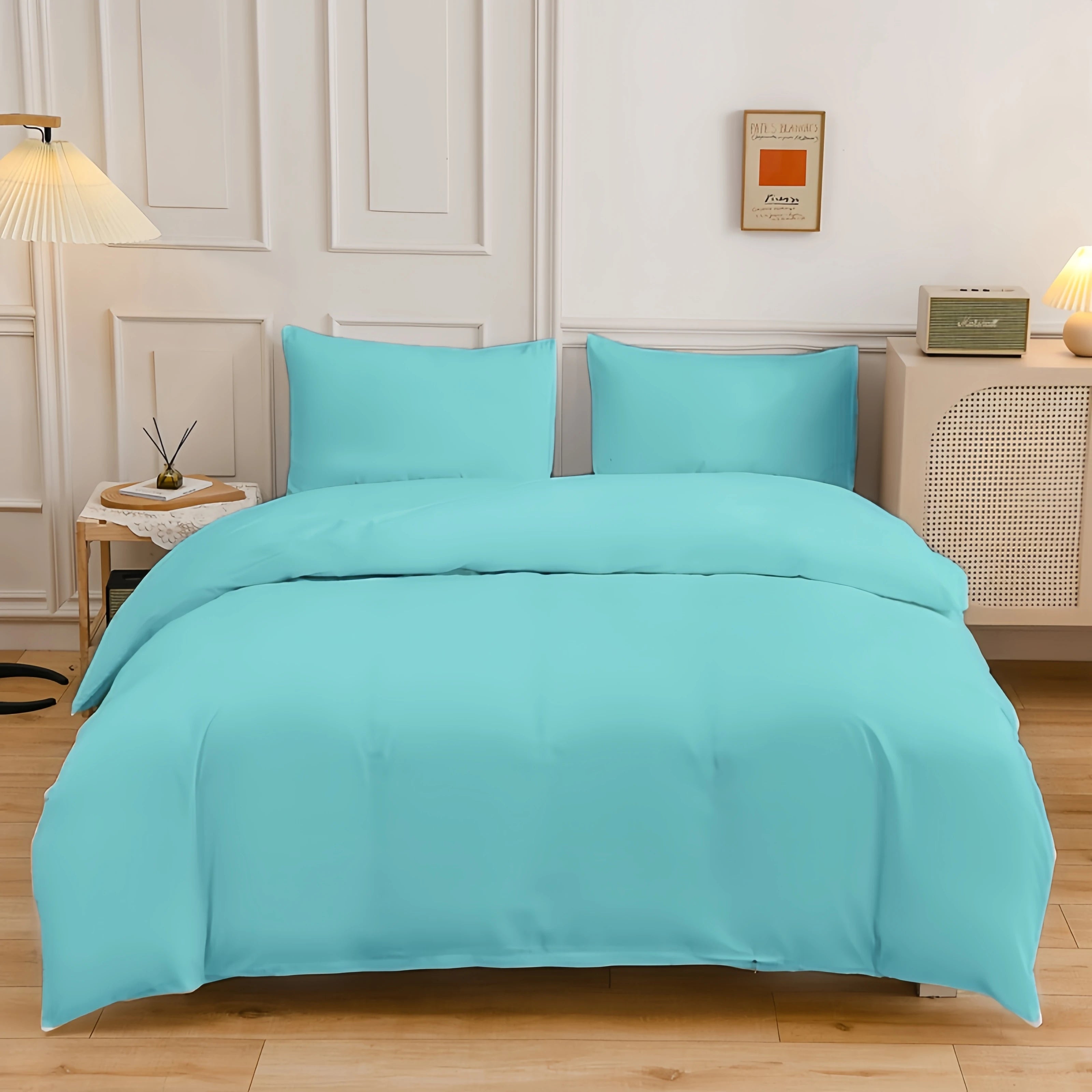 Kuup Queen Size Matte Duvet Cover Skin-Friendly Colored Bedding Set with Flower Branch Design High-Quality Quilt Cover
