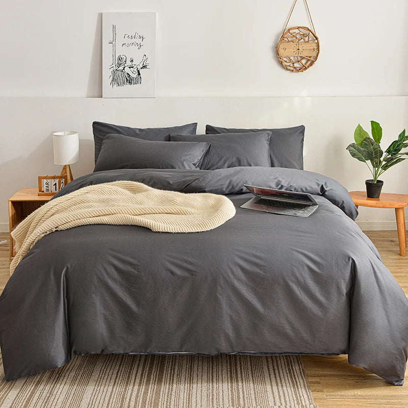 Kuup Queen Size Matte Duvet Cover Skin-Friendly Colored Bedding Set with Flower Branch Design High-Quality Quilt Cover