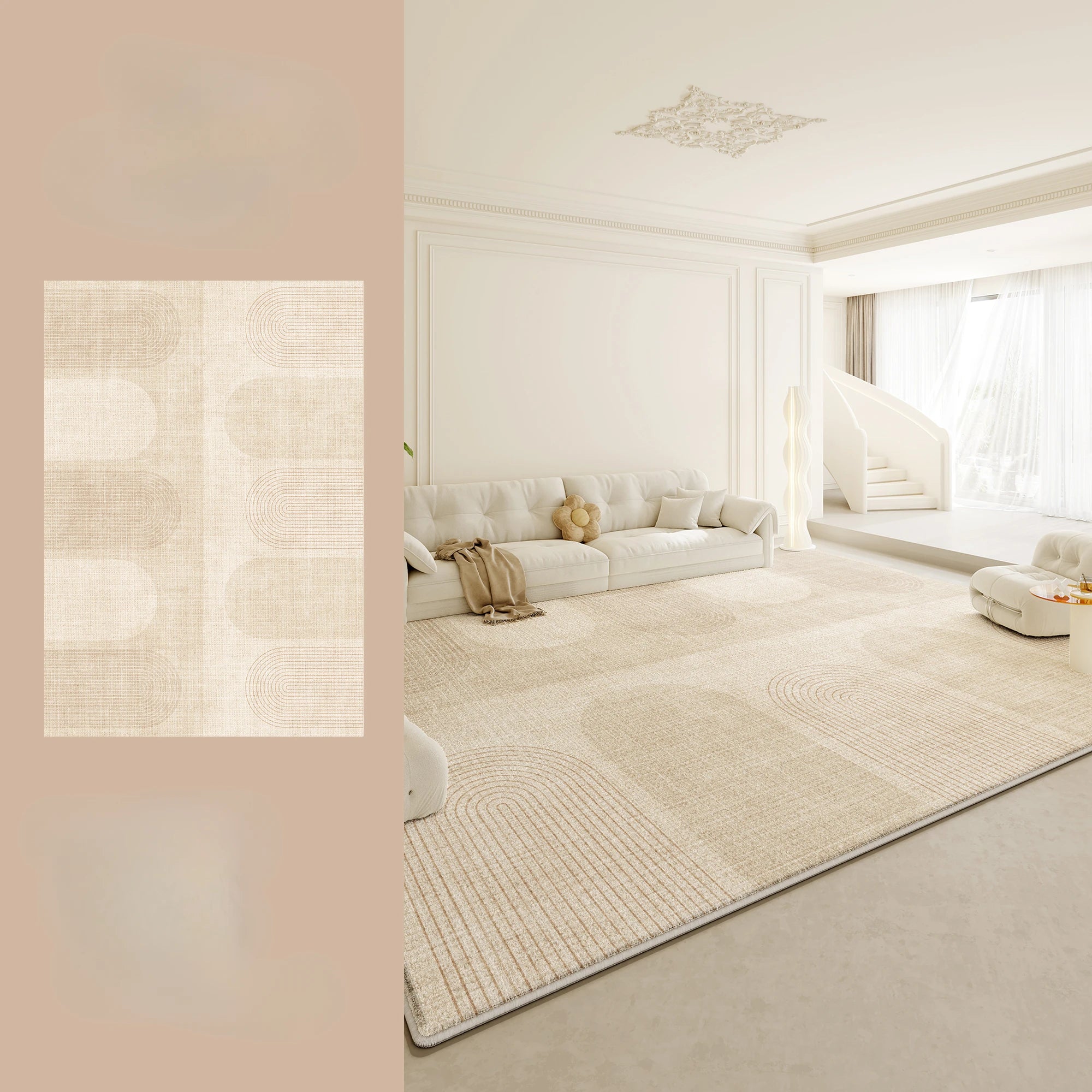 Cream Fluffy Soft Rug Thick Anti-slip