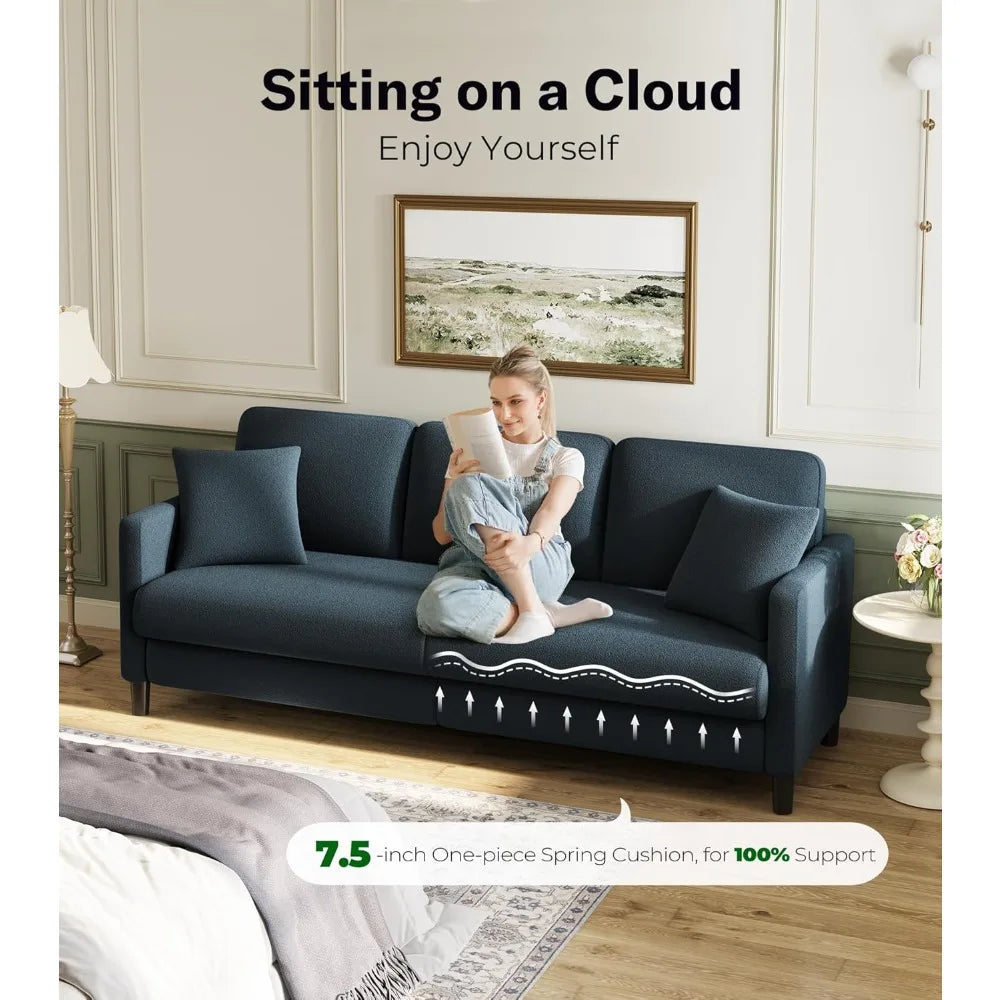 83" Couches for Living Room, Comfy Sofas for Living Room, Teddy Sofa Couch, Tool-Free Setup Loveseat Sofa, Customized