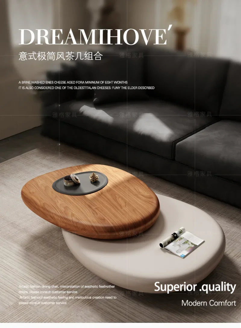 Rotating Coffee Table, Villa Italian Minimalist Italian Designer Creative Floating Tea Table for Large Apartments, High Quality