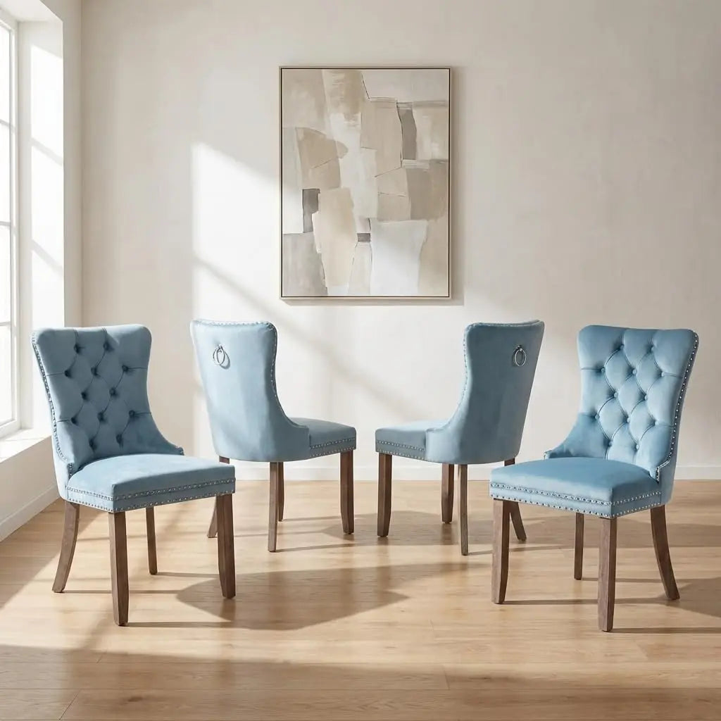 Modern Tufted Upholstered Dining Chairs Set of 4, Olive Green Velvet Dining Room Chair with Metal Legs, Sillas de, Customized