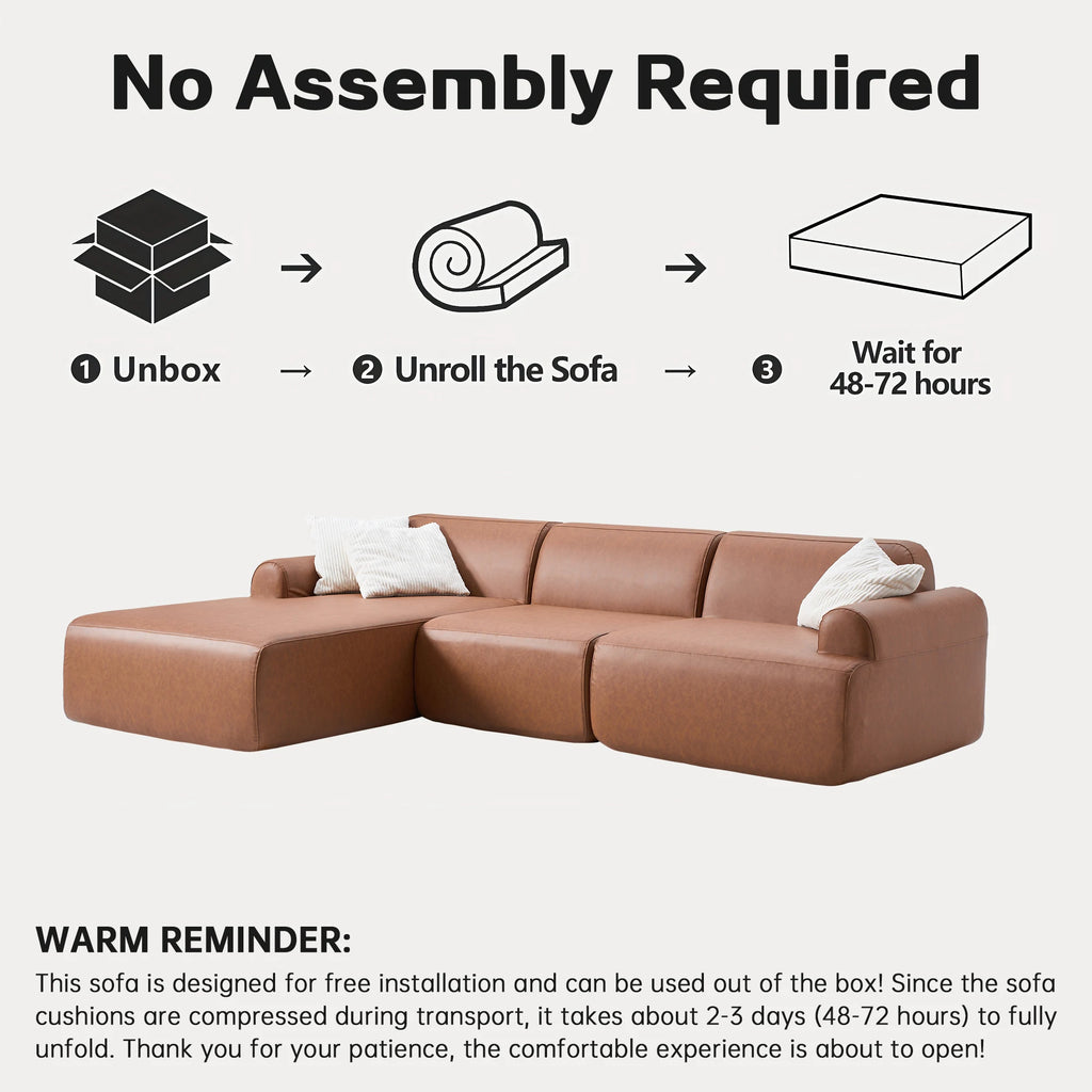 L-shaped oversized modular leather segmented sofa, leather deep seat modular corduroy sofa, suitable for families and big spaces