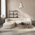 Luxury Modern Tight Curved Back Velvet Sofa, Minimalist Style Comfy Couch for Living Room Apartment, L-Shaped Sectional with