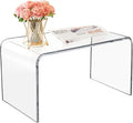 Acrylic Coffee Table, 44" x 16" x 16" x 4/5'' Thick Modern Clear Waterfall Table,Lucite Coffee Table for Living Room, Office and