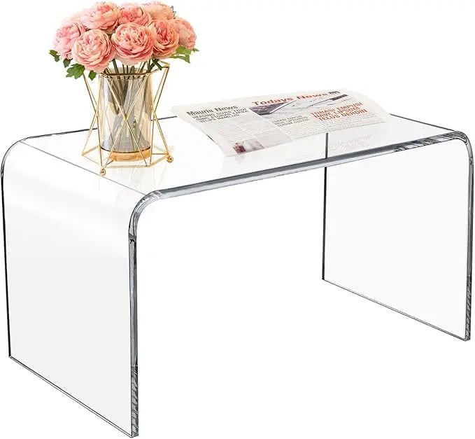 Acrylic Coffee Table, 44" x 16" x 16" x 4/5'' Thick Modern Clear Waterfall Table,Lucite Coffee Table for Living Room, Office and