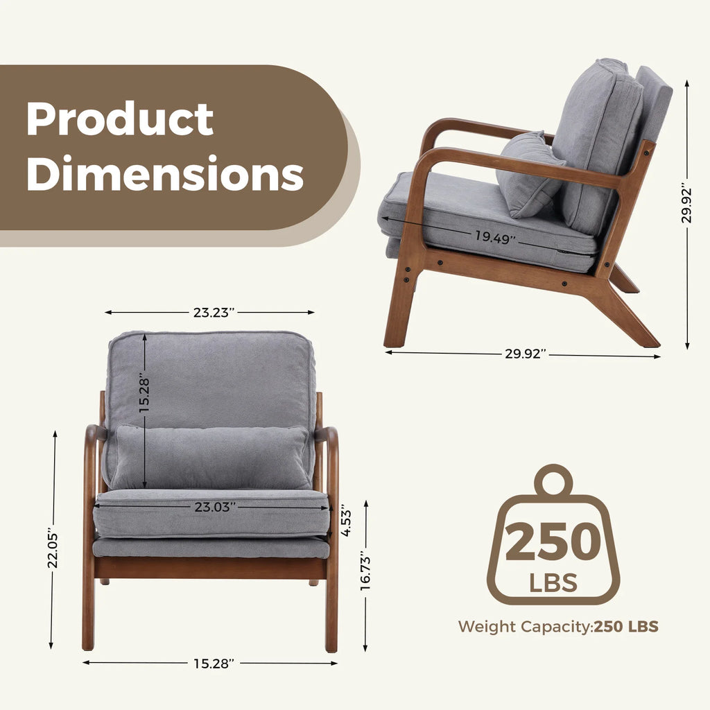 Solid Wooden Frame Accent Chair