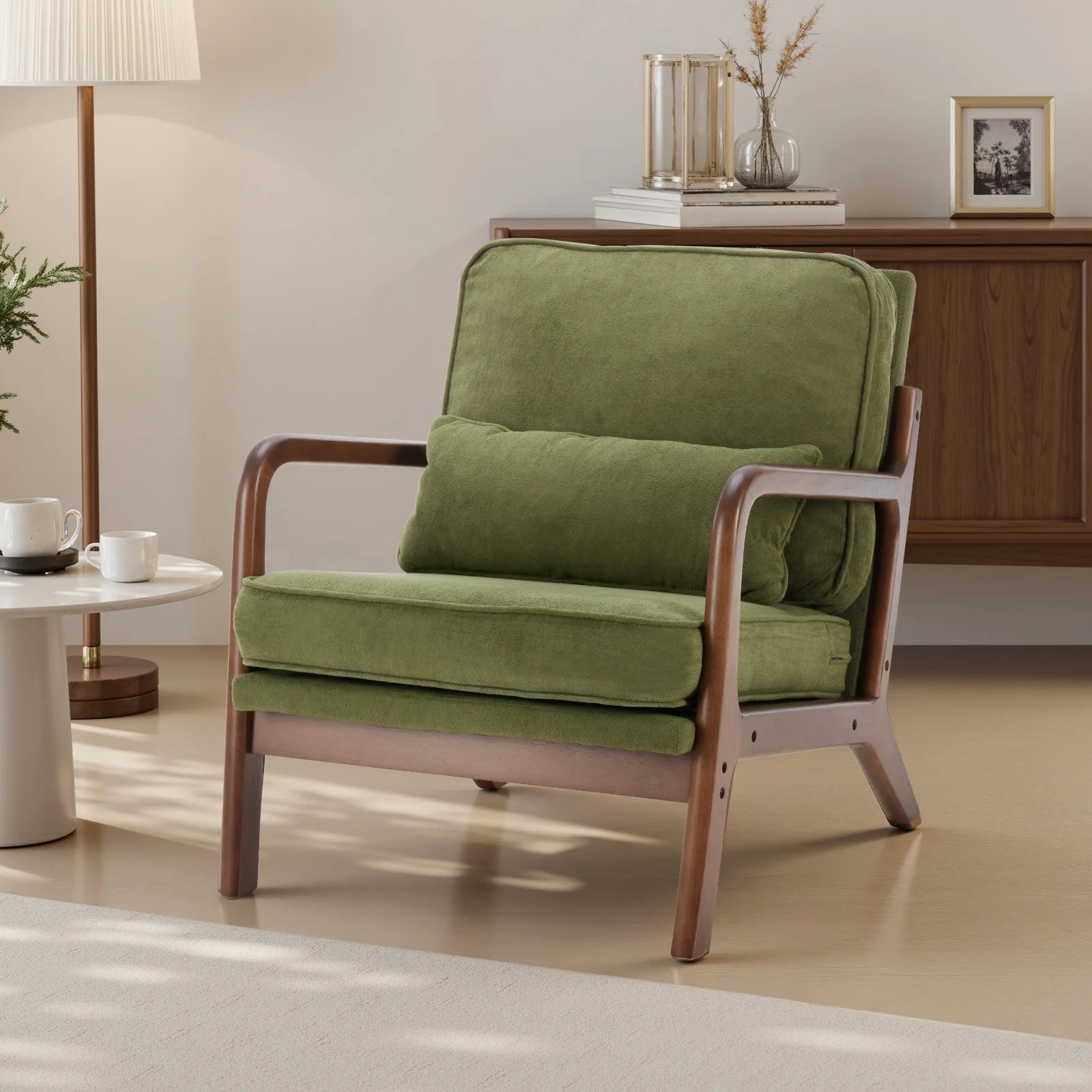 Solid Wooden Frame Accent Chair