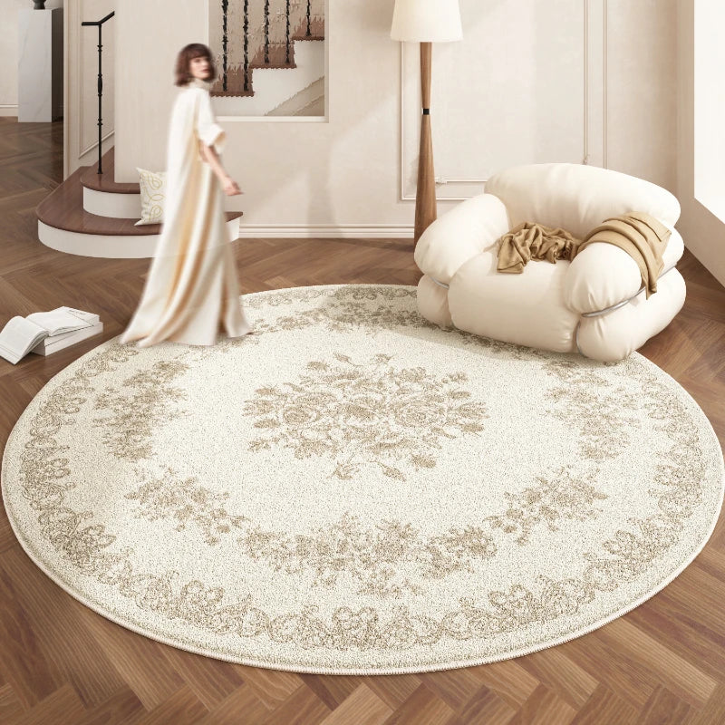 European Style Plush Round Carpet Washable