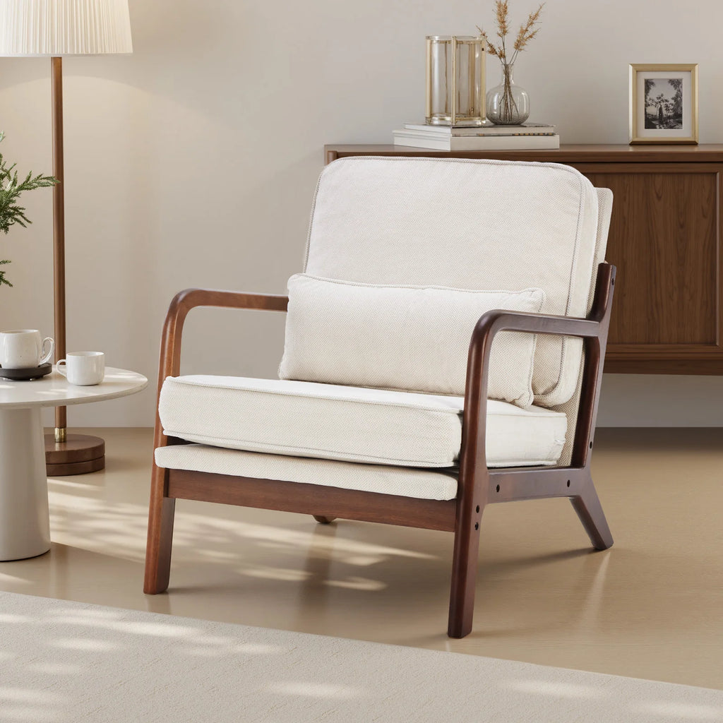 Solid Wooden Frame Accent Chair